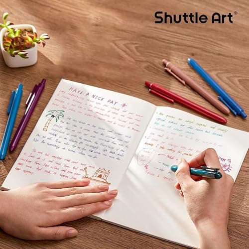 Shuttle Art Colored Retractable Gel Pens, 11 Unique Dark Vintage Ink Colors, Cute Pens 0.7mm Medium Point Quick Drying for Writing Drawing Journaling Note Taking School Office Home thumbnail 2