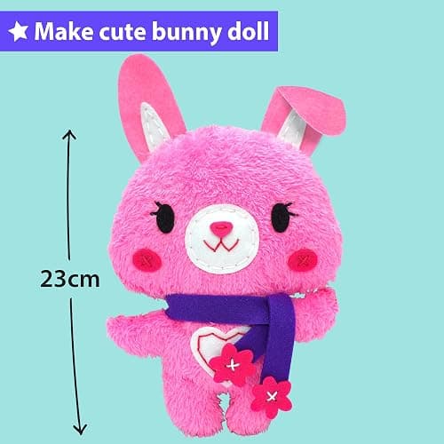 KRAFUN Sewing Kit for Kids Beginner My First Art & Craft, Includes Bunny Doll Stuffed Animal, Instructions & Plush Felt Materials for Learn to Sew, Embroidery, Age 7 8 9 10 11 12 thumbnail 3
