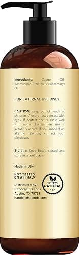 Handcraft Blends Castor Oil with Rosemary Oil - 8 Fl Oz - 100% Pure and Natural - Premium Grade Carrier Oil for Hair Growth, Eyelashes and Eyebrows, Hair & Body thumbnail 3