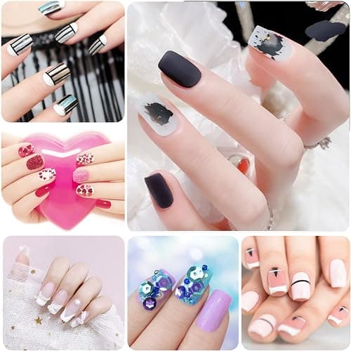 ZAHRVIA 420PCS Short Square Full Cover Nail Tips - Soak Off Easy Nail Extensions, Acrylic False Glue Press on for Art DIY Home (Medium Square) thumbnail 7
