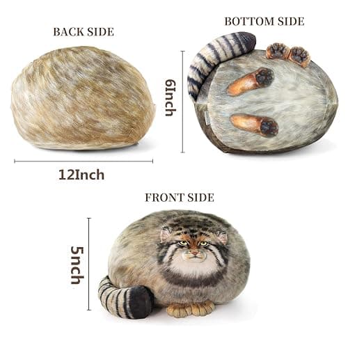 Sew Butiful Steppe Cat Plush 30cm/12inch Pallas Cat Stuffed Animal, Cute Plushies for Girls, Soft Plush Pillow, Throw Pillow Doll Decoration Doll Birthday Gift for Kids Boys Party thumbnail 2