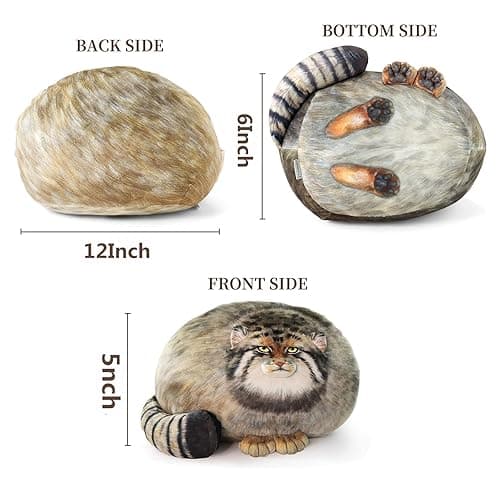 Sew Butiful Steppe Cat Plush 30cm/12inch Pallas Cat Stuffed Animal, Cute Plushies for Girls, Soft Plush Pillow, Throw Pillow Doll Decoration Doll Birthday Gift for Kids Boys Party thumbnail 3