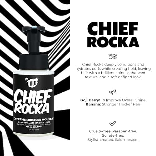 Chief Rocka Xtreme Moisture Mousse for Curly Hair – Curl Defining Hair Mousse for Women with Lasting Hold, Frizz Control & Shine – Styling Foam for Wavy Hair, Coily Hair & Natural Hair Products, 8oz thumbnail 3