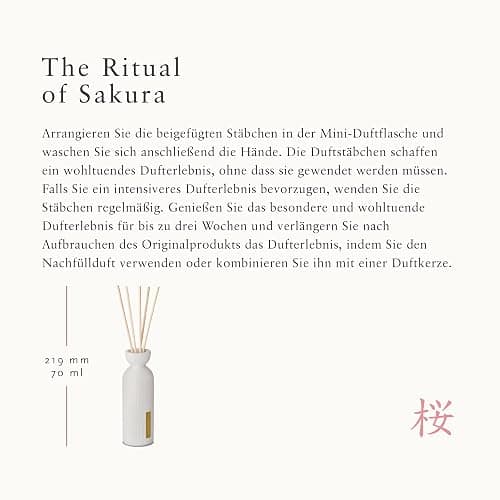 RITUALS Reed Diffuser Sticks von The Ritual of Sakura 70ml - Mit Reismilch & Kirschblüte - Erneuernde Eigenschaften thumbnail 3