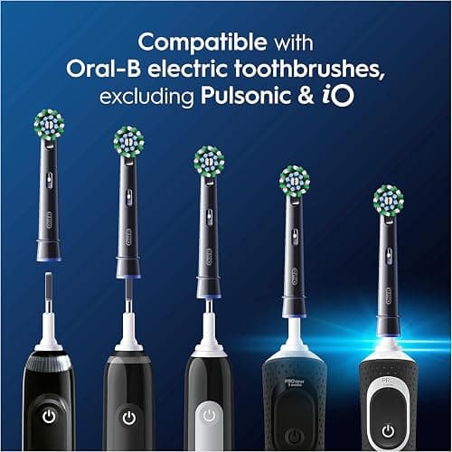 Oral-B Pro Cross Action Electric Toothbrush Head, X-Shape and Angled Bristles for Deeper Plaque Removal, Pack of 4 Toothbrush Heads, Black thumbnail 6