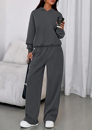 PRETTYGARDEN Womens Sweatsuits 2 Piece Set 2026 Casual Winter Long Sleeve Hoodie Loose Wide Leg Sweatpants Fall Tracksuit thumbnail 5