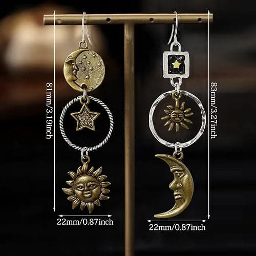 Handmade Punk Steampunk Vintage Clockwork Dangle Drop Earrings Clock Gear Antique Airplane Earrings for Women Men Halloween thumbnail 2