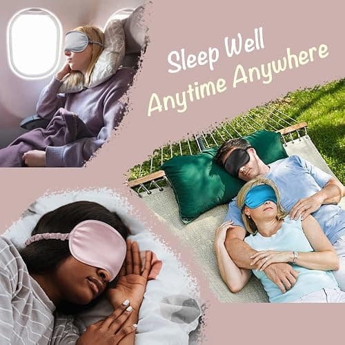 LULUSILK Mulberry Silk Sleep Eye Mask & Blindfold with Elastic Strap/Headband, Soft Eye Cover Eyeshade for Night Sleeping, Travel, Nap(Pink) - 1 Count (Pack of 1) - Pink thumbnail 5