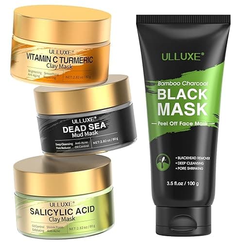 Facial Mask for All Skin Types, Clay Mask Set + Blackhead Remover Mask Kit for Face Cleansing, Hydrating, Repairing, Face Masks Skincare Gift for Women and Men