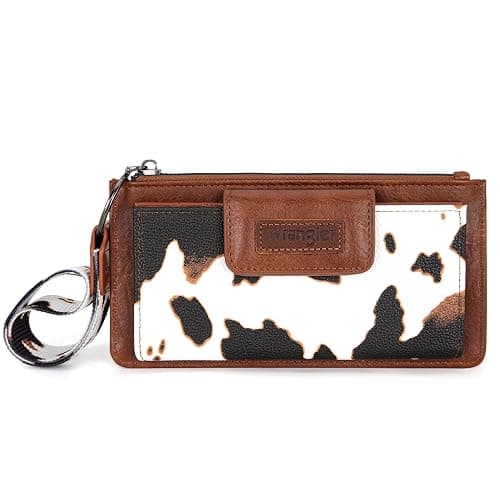 Montana West X Wrangler Cow Print Wallet for Women Ladies Female Card Cases & Money Organizers Wristlet with Wallet Large Clutch with Coin Purse Smooth Zipper and Rfid Lining thumbnail 5