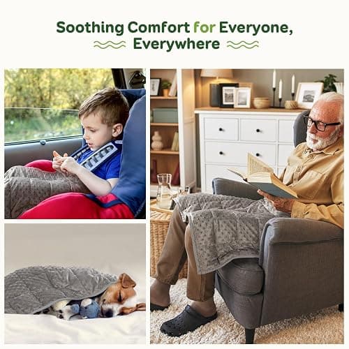 Sivio Weighted Lap Blanket, Minky Dots Weighted Blankets,Soft and Cozy Cooling Heavy Blanket, Calm and Nap, School and Home,2lbs 20 x 30inches, Grey - 20 x 30 inches, 2lbs - Grey thumbnail 6