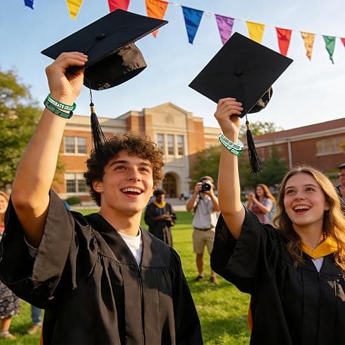 Gatherfun Graduation Decorations : Congrats Grad Wristband Silicone Bracelets - Graduation Party Favors & Class of 2026 Decorations, Gifts for Grads!,30Pack, 2 Designs thumbnail 3
