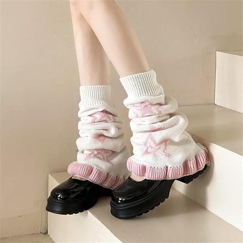 Twfsgirl Goth Y2k Leg Warmers for Women Rave Hippie Alt Emo Knit Grunge Winter thumbnail 6