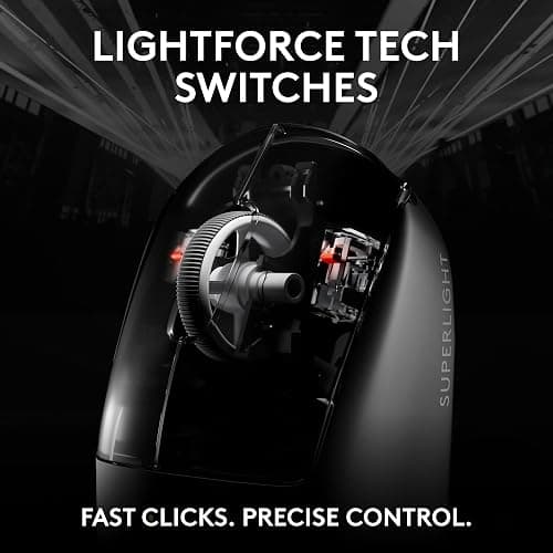 Logitech G PRO X Superlight 2c Wireless Gaming Mouse, 51 g pro-Grade Compact Mouse with 5 programmable Buttons, USB-C Charging, 44K DPI Sensor, up to 8 kHz Polling for PC/Mac - White thumbnail 6