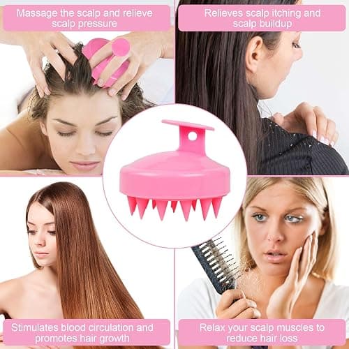 Oligei Scalp Massager 3 Pack, Scalp Scrubber, Scalp Brush Shampoo Brush, Hair Massager Scalp for Scalp Exfoliator, Soft Silicone Scalp Massager Hair Growth for Dandruff Removal thumbnail 5