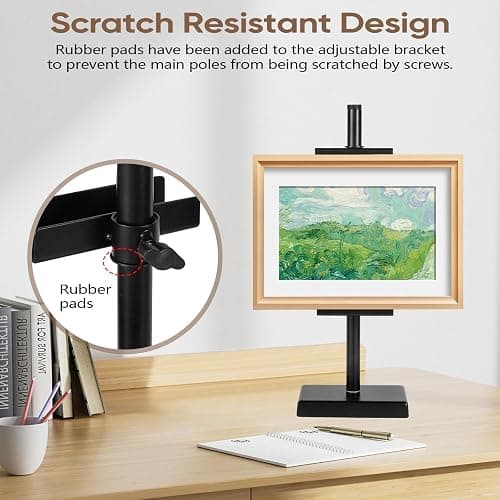 dakewang Adjustable Tabletop Easel Stand for Picture Frames, Picture Easels for Display, Gold Easel, Picture Frame Stand, Adjustable Art Easel.(30inch,Black) thumbnail 7