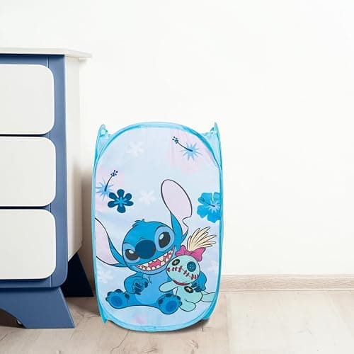 Jay Franco Disney Lilo and Stitch Pop Up Hamper - Mesh Laundry Basket/Bag with Durable Handles - Storage for Clothes and Toys thumbnail 2