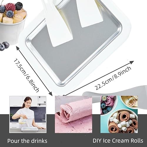 Instant Ice Cream Maker,Rolled Ice Cream Maker, Soft Serve Ice Cream maker,Perfect for Frozen Yogurt, and More! Food grade stainless steel ice cream roll machine for home us (white) thumbnail 3