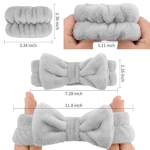 WHAVEL 6PCS Spa Headband and Wristbands Set, Face Wash Headband Wrist Bands for Washing Face Makeup Skincare Hair Band Skin Care Accessories Tools thumbnail 6