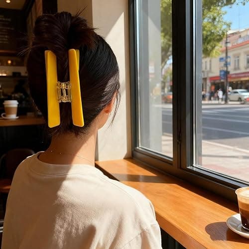 Overstimulated Caution Sign Hair Claw Clip,Yellow Caution Hair Clip,Do Not Approach Sign Hair Claws Hair Clips,Funny Gag Gift for Women and Coworkers thumbnail 2