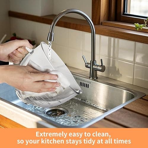 5QT Glass Bowl Compatible with KitchenAid 4.5 and 5-Quart Tilt Stand Mixers,Glass Mixing Bowl with Lid, Measurement Markers and Handle thumbnail 2
