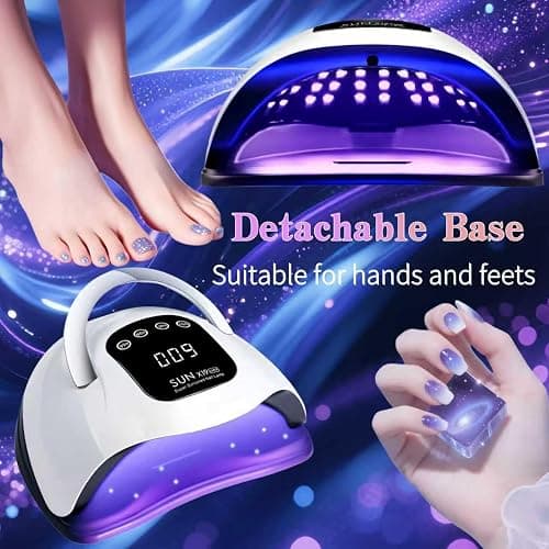 UV LED Nail Lamp with 72 Beads, 320W Nail Curing Lamps for Gel Polish with Automatic Sensor/4 Timer Setting,Led Nail Dryer, Professional Nail Art Drying Tools for Fingernail and Toenail. thumbnail 6