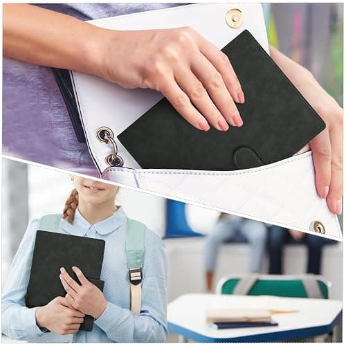 SKYDUE A5 Ringbuch, Ringbuch A5 Nachfüllbar,135 Blätter Nachfüllpapier, Notizbuch Mit Bindertaschen, a5 Binder Für Schulnotizen Und Reisetagebücher (Schwarz) thumbnail 7