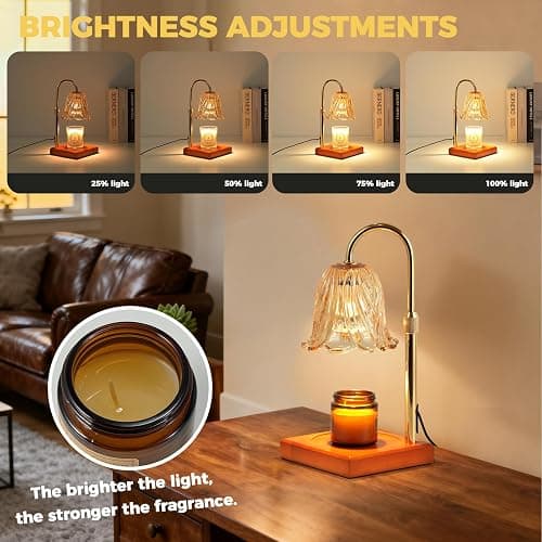 GODONLIF Candle Warmer Lamp with Timer Dimmable, Birthday Gifts for Women Mom, House Warming Gifts New Home Decor, Wax Melt Warmer for Jar Candles | Dimmable, with Timer, for Jar Candles, Birthday Gifts for Women Mom, House Warming Gifts, New Home Decor thumbnail 4