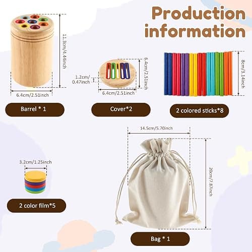 Children's Montessori Toys for 1-3 Year Old, Color Sorting Toys for Toddlers, Wood Color Shape Sorting Toy, Fine Motor Developmental Infants Sensory Matching Games Educational Toy Gift for Kids thumbnail 3