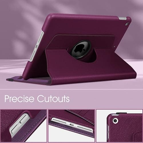 Fintie Rotating Case for iPad 9th Generation (2021) / 8th Generation (2020) / 7th Gen (2019) 10.2 Inch - 360 Degree Rotating Stand Cover with Pencil Holder, Auto Wake Sleep, Purple thumbnail 5