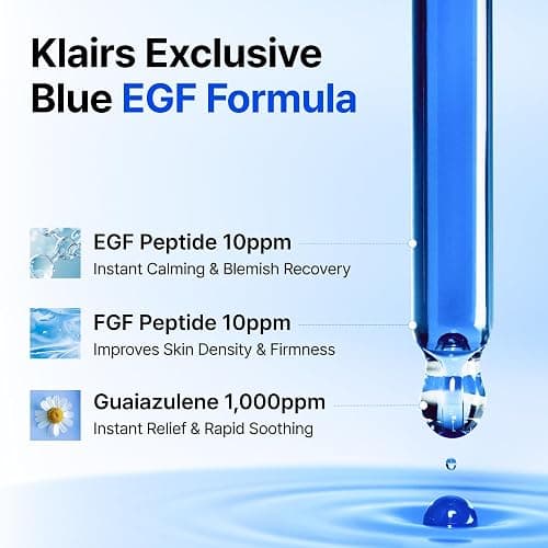 DearKlairs Korean EGF Serum – Blue Youth Activating Drop with EGF Peptides and Guaiazulene, Repairing Serum for Redness and Blemish-prone Skin, Visibly Fades Post-Blemish Marks, 0.33 Fl Oz thumbnail 3