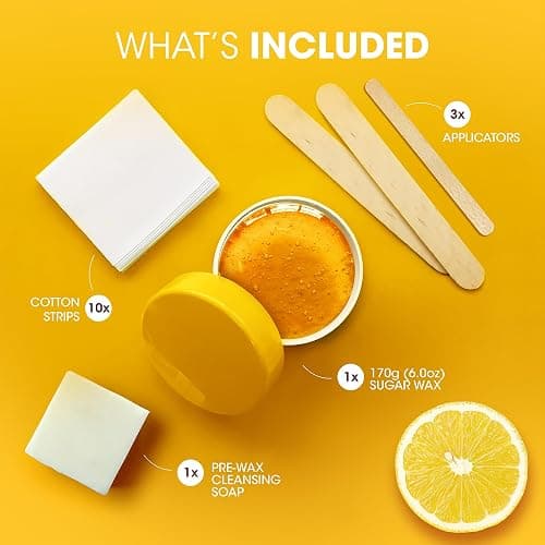 Nad's 100% Natural Sugar Wax Kit, Vegan, Hypoallergenic, No-heat Formula Waxing Sugar Paste, Includes 6 Wooden Spatulas, 10 Reusable 100% Cotton Strips, 1 Pre-wax Cleansing Soap & Sugar Wax 6oz thumbnail 2