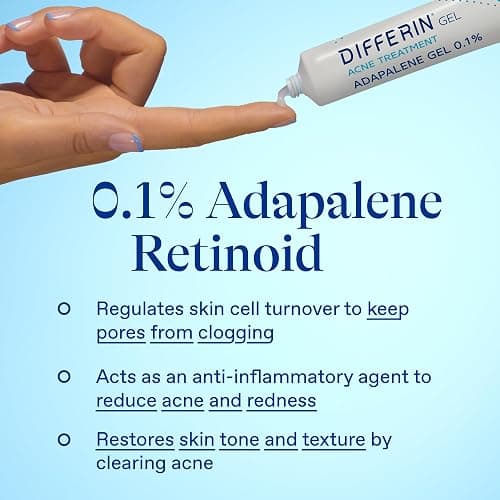 Differin Acne Treatment Gel, 60 Day Supply, Retinoid Treatment for Face with 0.1% Adapalene, Gentle Skin Care for Acne Prone Sensitive Skin, 15g Tube (Pack of 2) (Packaging May Vary) | Pack Of 2, 60-Day Supply, OTC Retinoid, Clears Breakouts, Gentle On Sensitive Skin, Dermatologist Recommended thumbnail 9