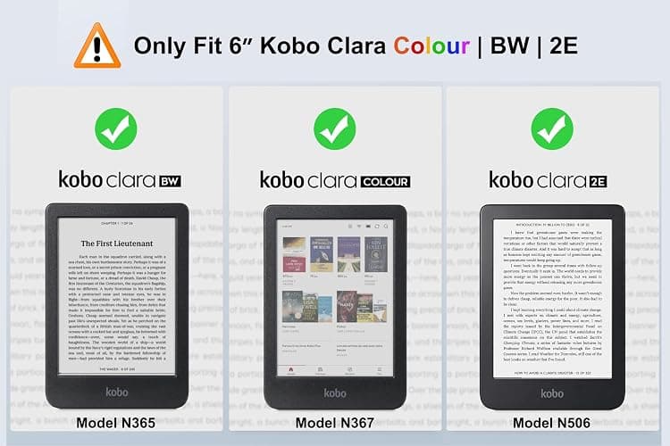 Tenano Case for 6" Kobo Clara Colour | BW | 2E, Slim Protective Cover with Auto Sleep/Wake, Rose Gold thumbnail 2