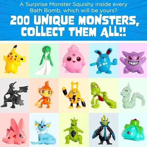 Poke Monster Bath Bombs for Kids with Surprise Toys Inside (6 Pack) - Large Bubble Bath Bomb for Boys, Girls, Toddlers - Fruity Scents, Made in USA, Skin-Safe - Birthday Gift by Two Sisters thumbnail 2