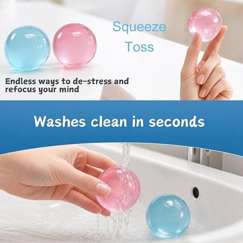 2pcs Coconut Oil Squishy, Shapeable Slow Rising Fidget Toy, Non-Sticky Sensory Stress Ball, Odorless Desk Accessory for Adults, Portable Squeeze Toy for Office and Home (Blue+Pink) thumbnail 8