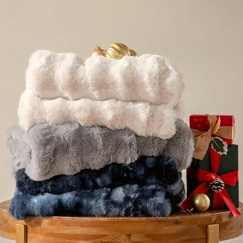 Amélie Home Heated Bubble Faux Fur Blanket Electric - 50"x60" Heating Blanket Throw 2/4/6/8 Hours Auto-Off 8 Heat Level Over-Heat Protection Electric ETL Certification Beige/Off White thumbnail 9