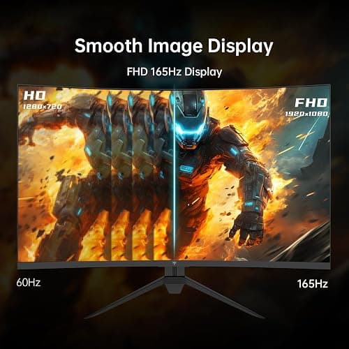 KTC 32 Inch Curved Gaming Monitor, FHD 1080P 165Hz PC Monitor, 1500R, 122% sRGB with HDR, FreeSync Premium, HDMI 2.0x2, DisplayPort 1.4, VESA Compatible, Tilt Adjustable, Eye Care, H32S17C thumbnail 3