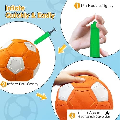 Smartwo Curve Soccer Ball for Kids Size 4, Swerve Soft Soccer Ball for Boys and Girls, Indoor and Outdoor Activities Games, Safe Kick Play in Inside House, Backyard and Lawn, Comes with Pump thumbnail 5