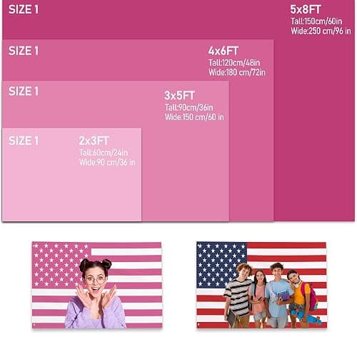Custom Pink American US Flag 3x5 Ft, Personalized Funny Flags Design Your Own Image Logo Photo Text Single/Double Sided Customized Flag Tapestry for Bedroom Room Dorm Concerts Outdoor Garden Decor thumbnail 4