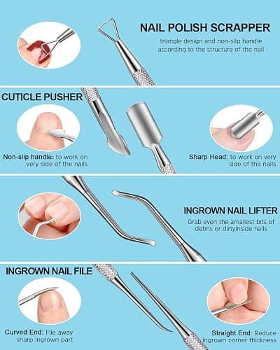 MORGLES Nail Files and Buffers Set, Manicure Kit for Women with Blueberry Cuticle Oil, 13 Pcs Nail Care Kit with Cuticle Trimmer and Pusher thumbnail 6