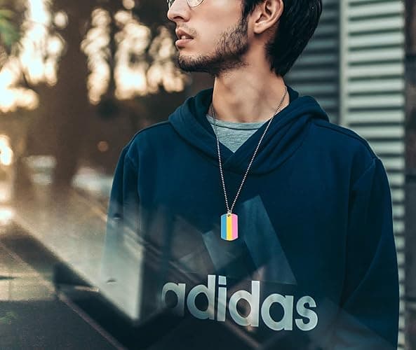 COLDDOX Progress Pride Dog Tags Pendant Rainbow Pride Gift LGBT Necklace - Pansexual Pride thumbnail 8