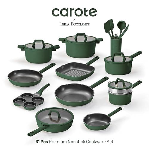 CAROTE 31PCS Pots and Pans Set, Nonstick Cookware Set Kitchen Non Stick Induction Cookware Non-toxic Granite Cooking set thumbnail 4