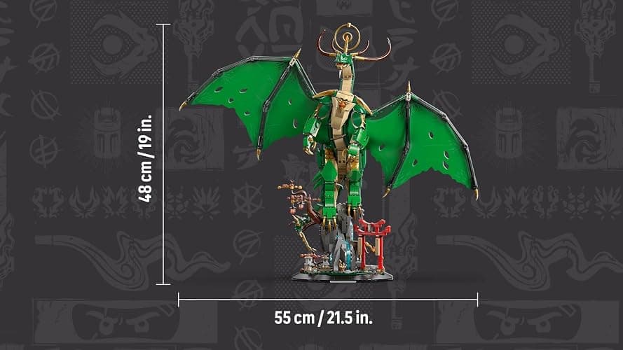 LEGO Ninjago Le Dragon Gardien - Maquette de Figurine de Dragon Articulée - Minifigurine de Maître WU & Présentoir Pittoresque Imitation Roche - Cadeau pour Garçon dès 14 Ans 71847 thumbnail 3