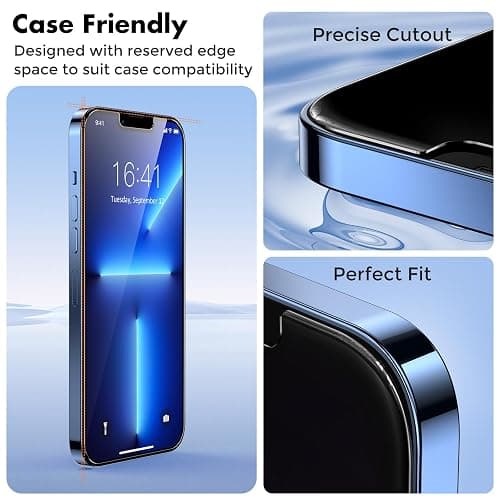 UNBREAKcable 2-Pack Screen Protector for iPhone 13 Pro/14/13 | Tempered Glass, Military Grade Shatterproof, 9H+ Hardness, 99.99% HD, Bubble-Free, Easy Install, for iPhone 13 Pro/14/13 thumbnail 5
