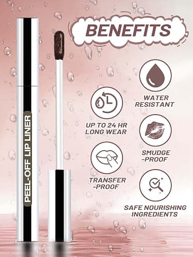 QCMME Lip Stain Peel Off Lip Liner Stain with Tweezer, Long Lasting Matte Lip Tint Tattoo, Highly Pigmented Color Lip Makeup, Waterproof Lipstick, Transfer-proof Lipstain for Women, Espresso thumbnail 4