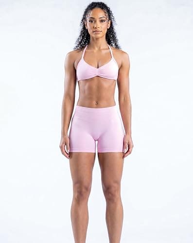 MOYOOGA 2 Piece Workout Sets for Women Seamless Shorts and Strappy Sports Bra Athletic Gym Yoga Matching Outfits thumbnail 2