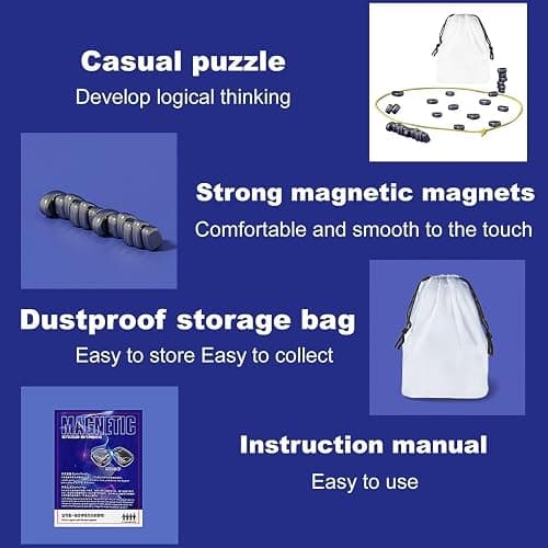 32Pcs New Magnetic Chess Game Set，Magnet Game with dice，Party Travel Desktop Magnetic Strategy Game，Cluster and Puzzle Game for Kids and Adult thumbnail 2
