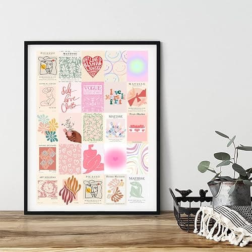 KBKBART 70pcs Danish Pastel Wall Collage Kit Aesthetic Pictures, Cute Danish Pastel Posters Matisse Wall Art Prints Preppy Room Decor 4"x6" for Teens Girls Women Dorm Bedroom thumbnail 6