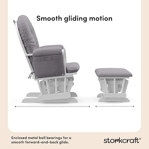Storkcraft Hoop Custom Glider and Ottoman, White/Slate Gray Swirl thumbnail 5